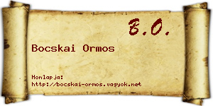 Bocskai Ormos névjegykártya